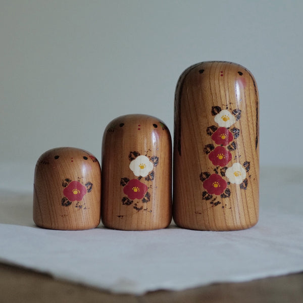 TRIO DE KOKESHI VINTAGES PAR KANO CHIYOMATSU / 13 CM