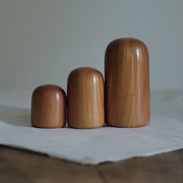 TRIO DE KOKESHI VINTAGES PAR KANO CHIYOMATSU / 13 CM