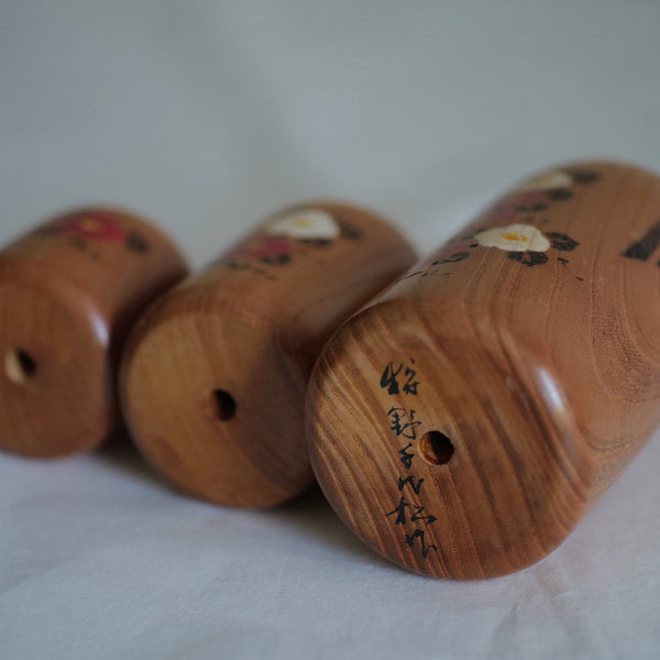 TRIO DE KOKESHI VINTAGES PAR KANO CHIYOMATSU / 13 CM