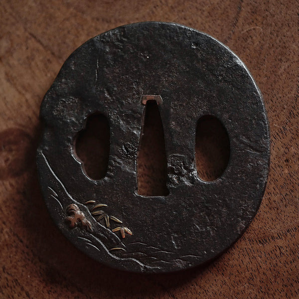 TSUBA ANCIENNE / RIVIÈRE AU CLAIR DE LUNE / ÉPOQUE EDO / RÉSERVÉE